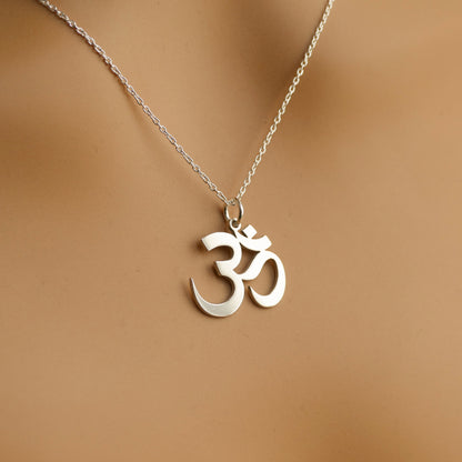 Om ॐ Necklace – 925 Sterling Silver Om Symbol Pendant by Apsley and Heron