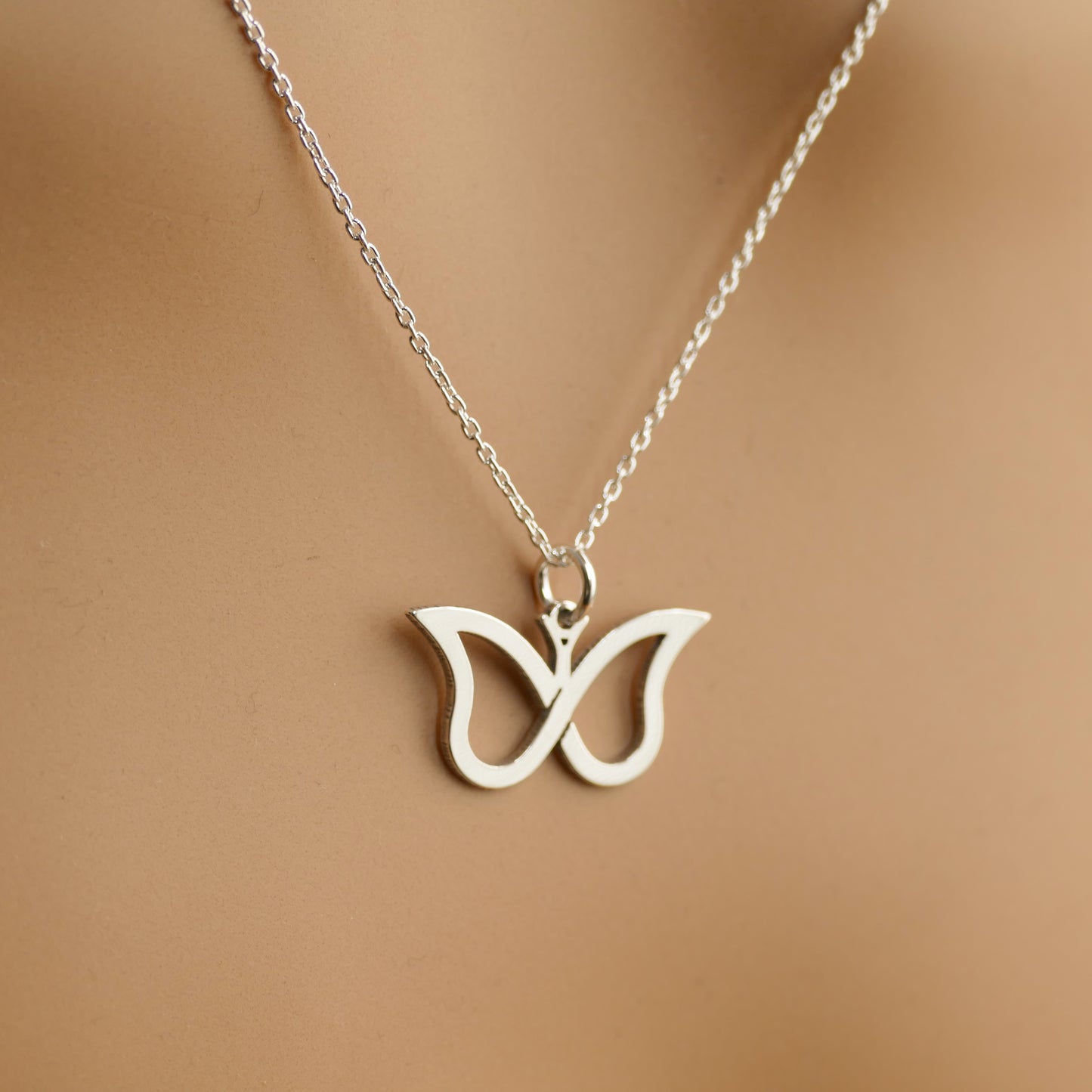 Neurodivergent Butterfly Necklace – Sterling Silver Symbol Pendant by Apsley and Heron