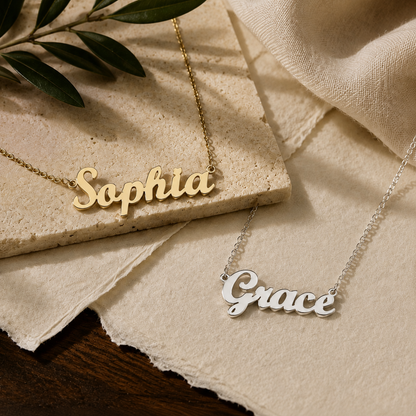 Personalised Sterling Silver Name Necklace – Dainty Custom Jewellery by Apsley and Heron