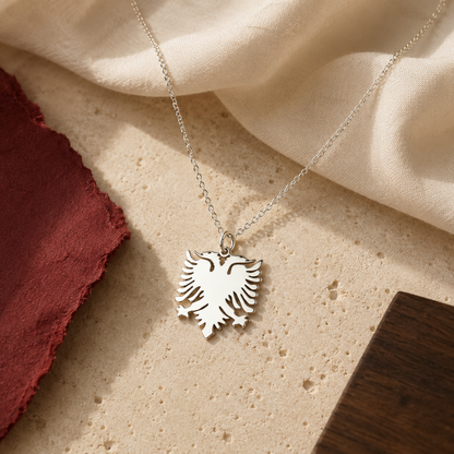 Albanian Eagle Necklace – Sterling Silver Eagle Pendant by Apsley and Heron