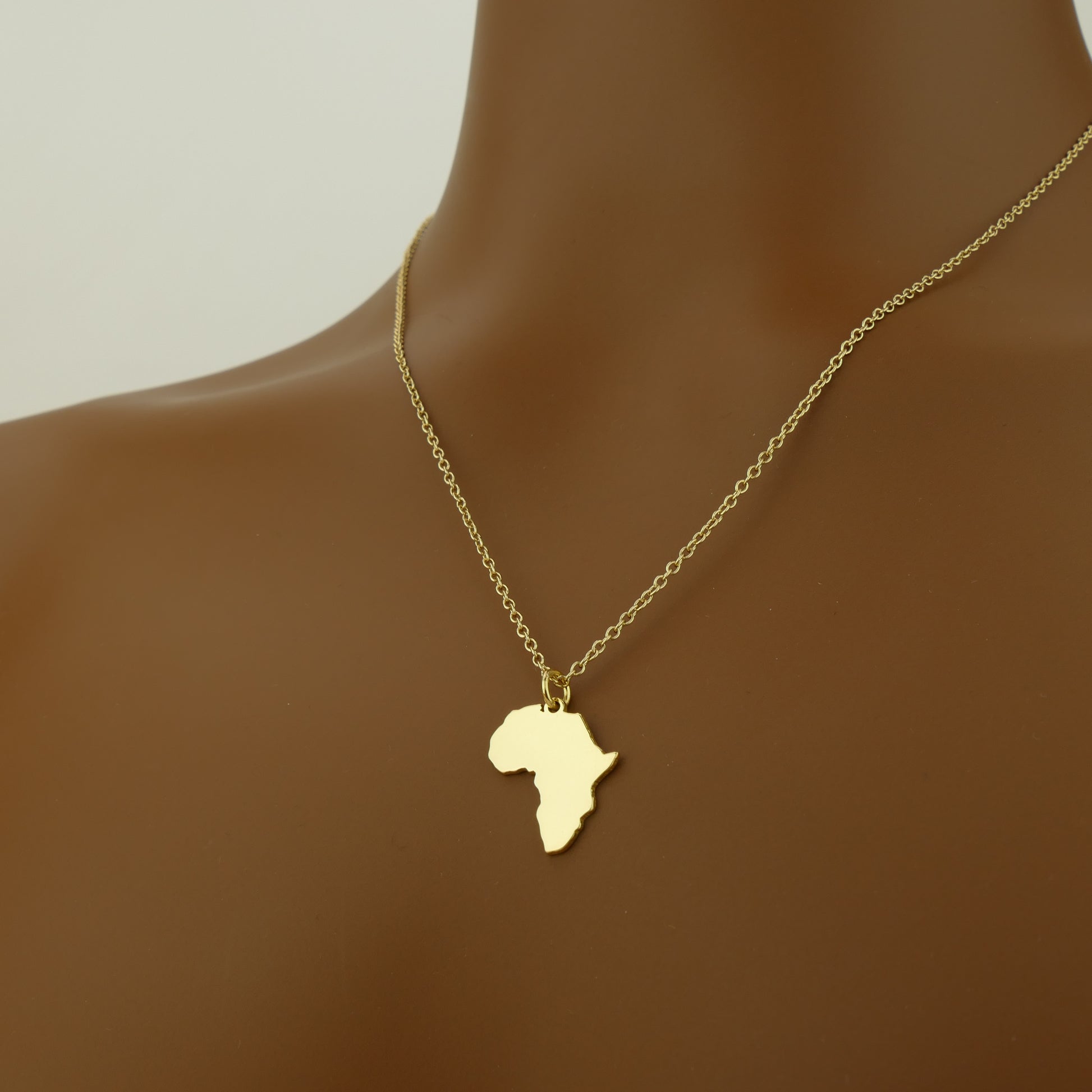 Map of Africa Necklace with 18ct Gold Plating