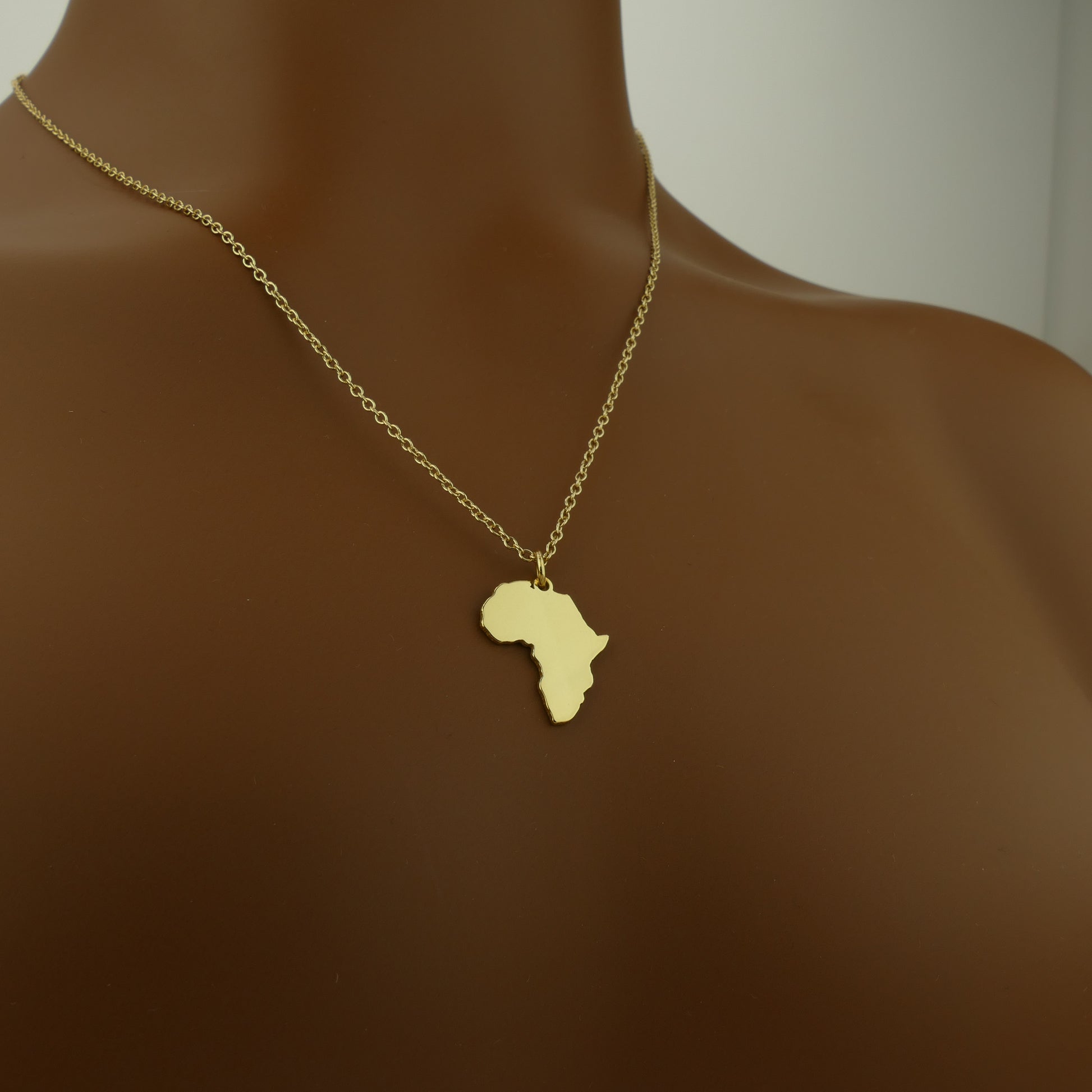 Africa Map Necklace in Sterling Silver by Apsley and Heron