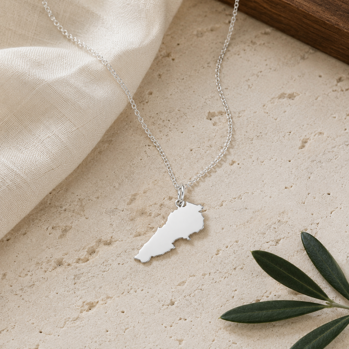 Lebanon Map Necklace – Lebanese Heritage Pendant by Apsley and Heron
