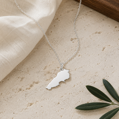 Lebanon Map Necklace – Lebanese Heritage Pendant by Apsley and Heron
