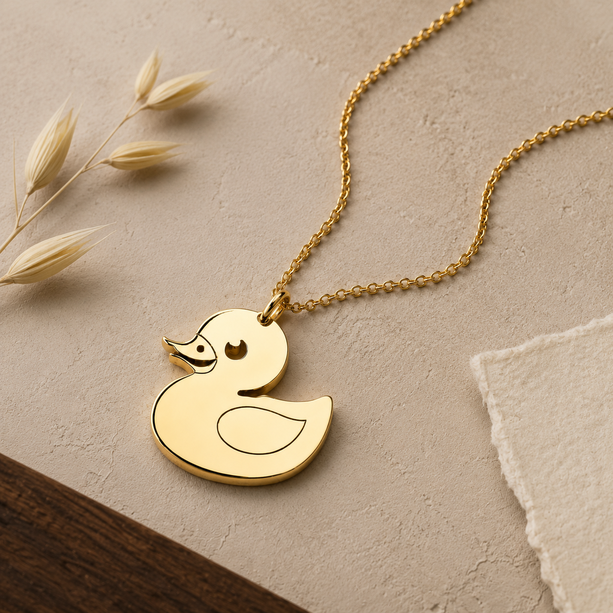 Rubber Duck Necklace – Playful Duck Pendant by Apsley and Heron