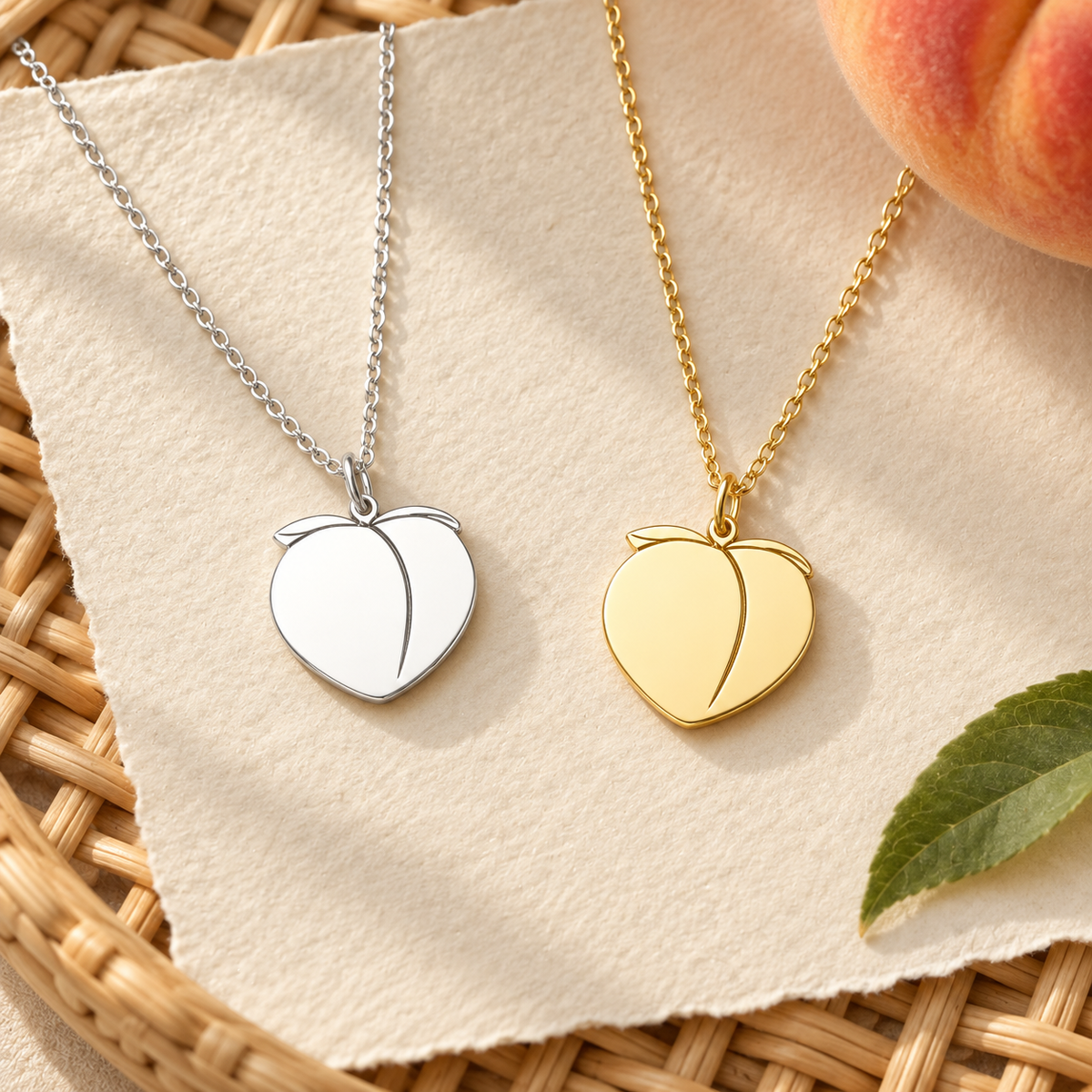 Peachy Necklace - Fruity Pendant by Apsley & Heron