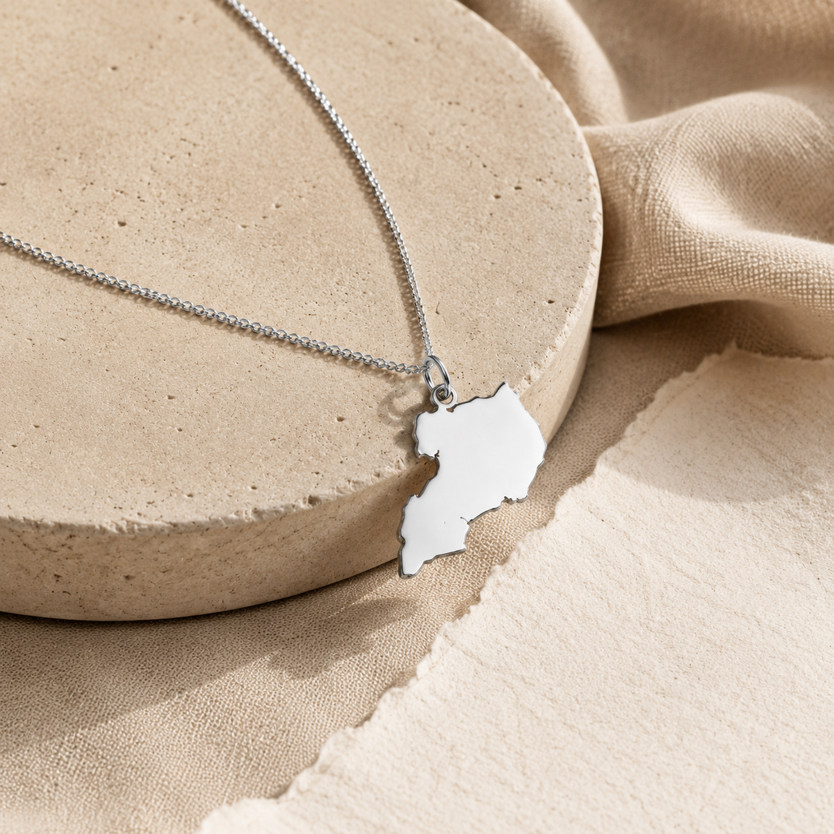 Uganda Map Necklace – Sterling Silver Ugandan Heritage Pendant by Apsley & Heron