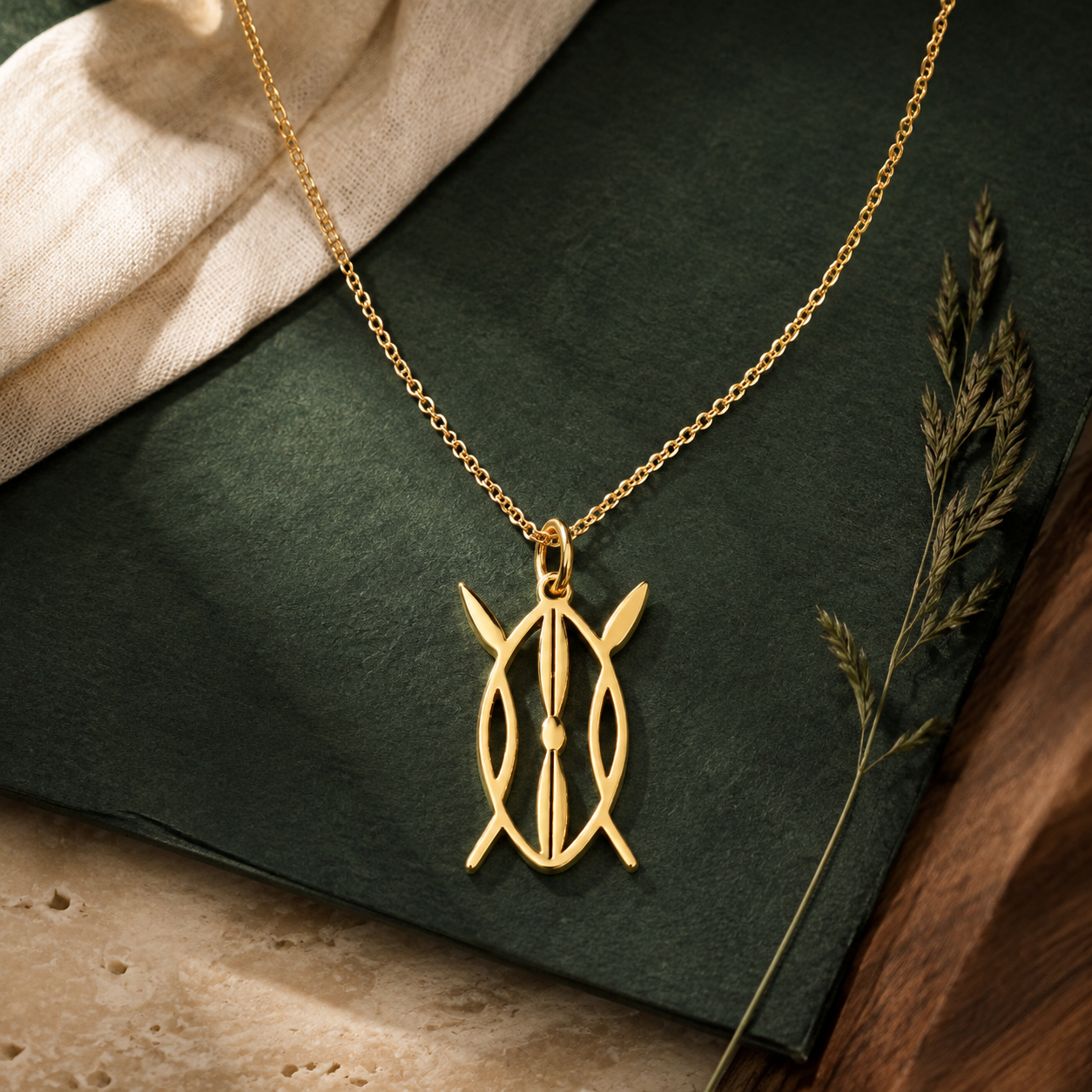 Kenya Elongo Necklace – Sterling Silver Kenya Shield & Spears Pendant by Apsley & Heron