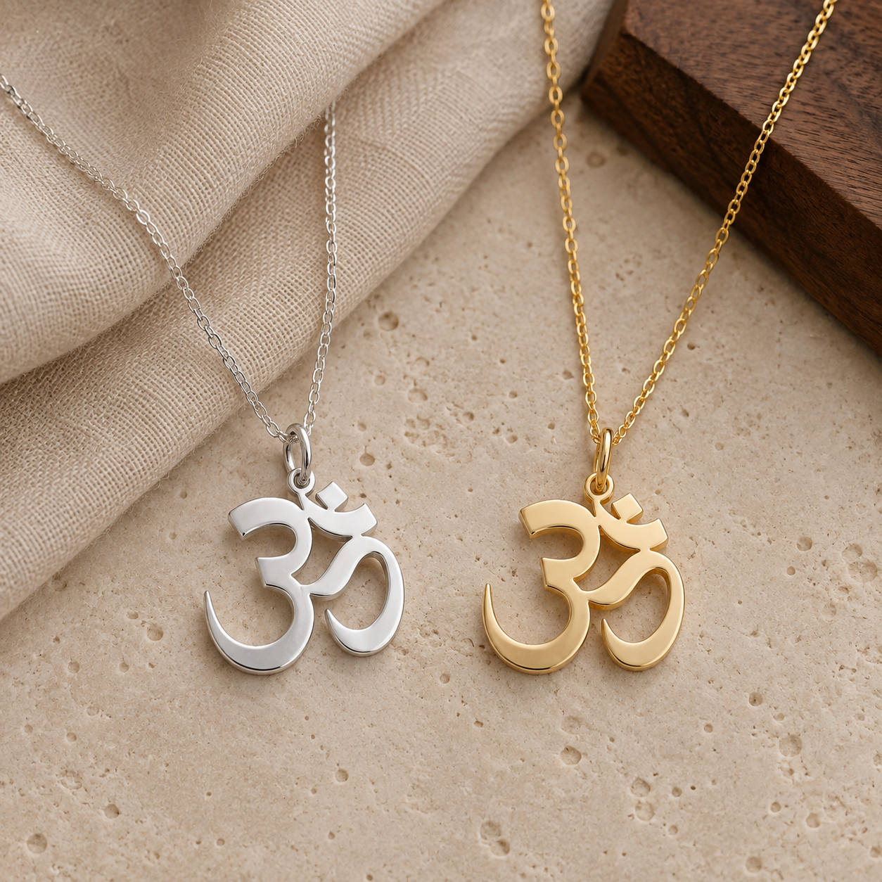 Om ॐ Necklace – 925 Sterling Silver Om Symbol Pendant by Apsley and Heron