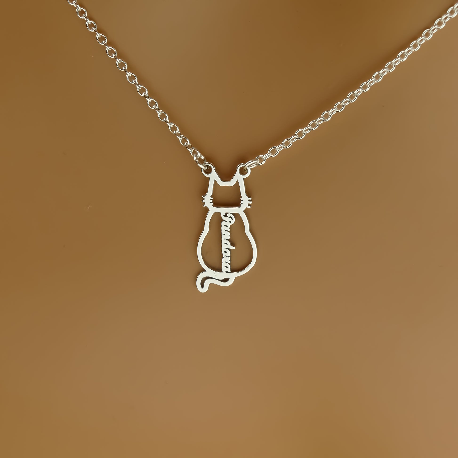 Custom Cat Name Necklace with One or Two Cats