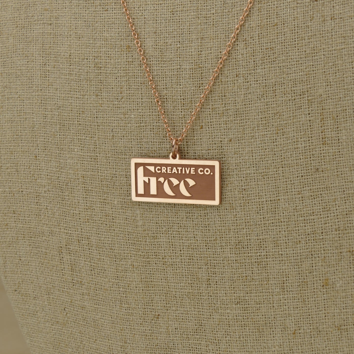 Personalised Gold Design Logo Necklace by Apsley and Heron