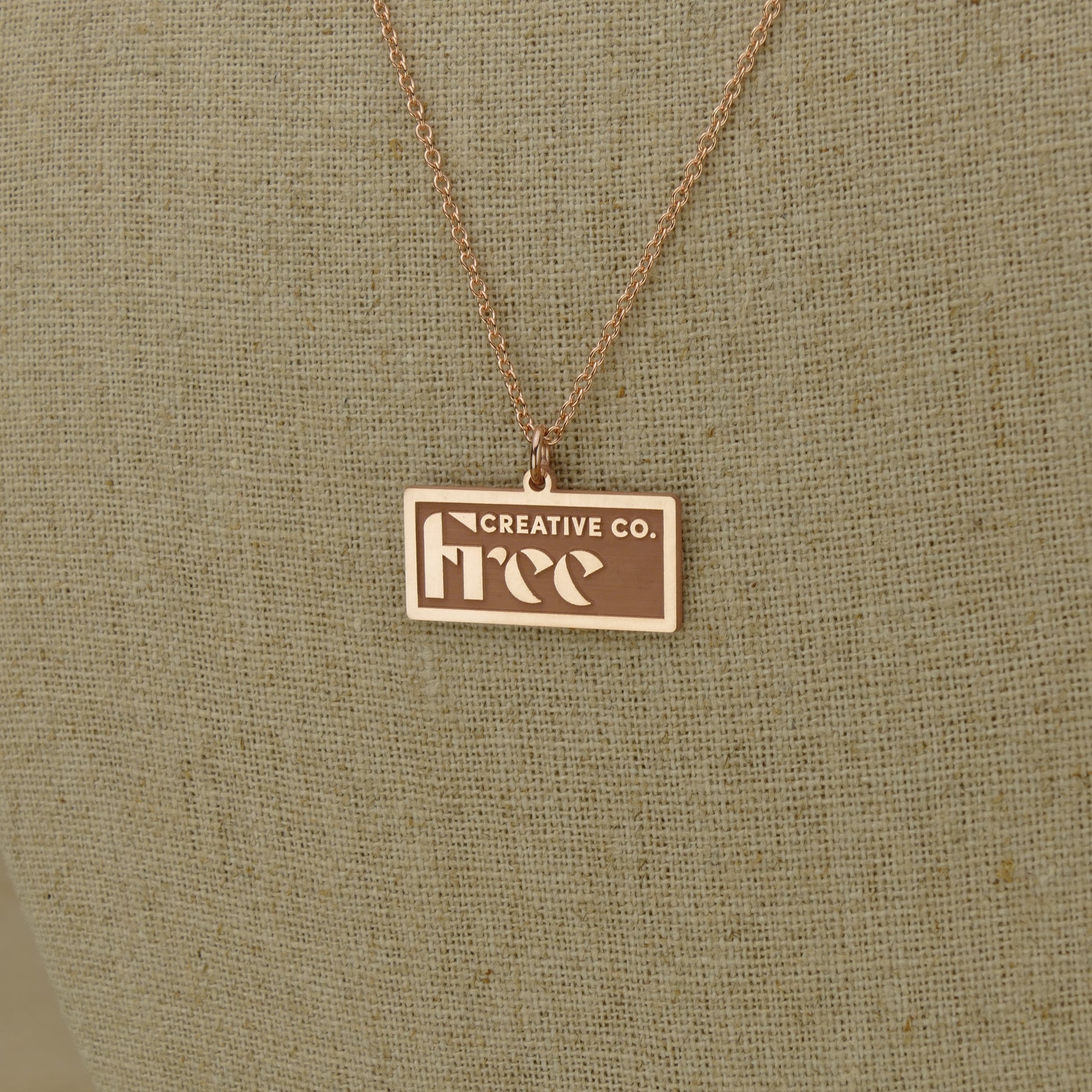 Personalised Gold Design Logo Necklace by Apsley and Heron