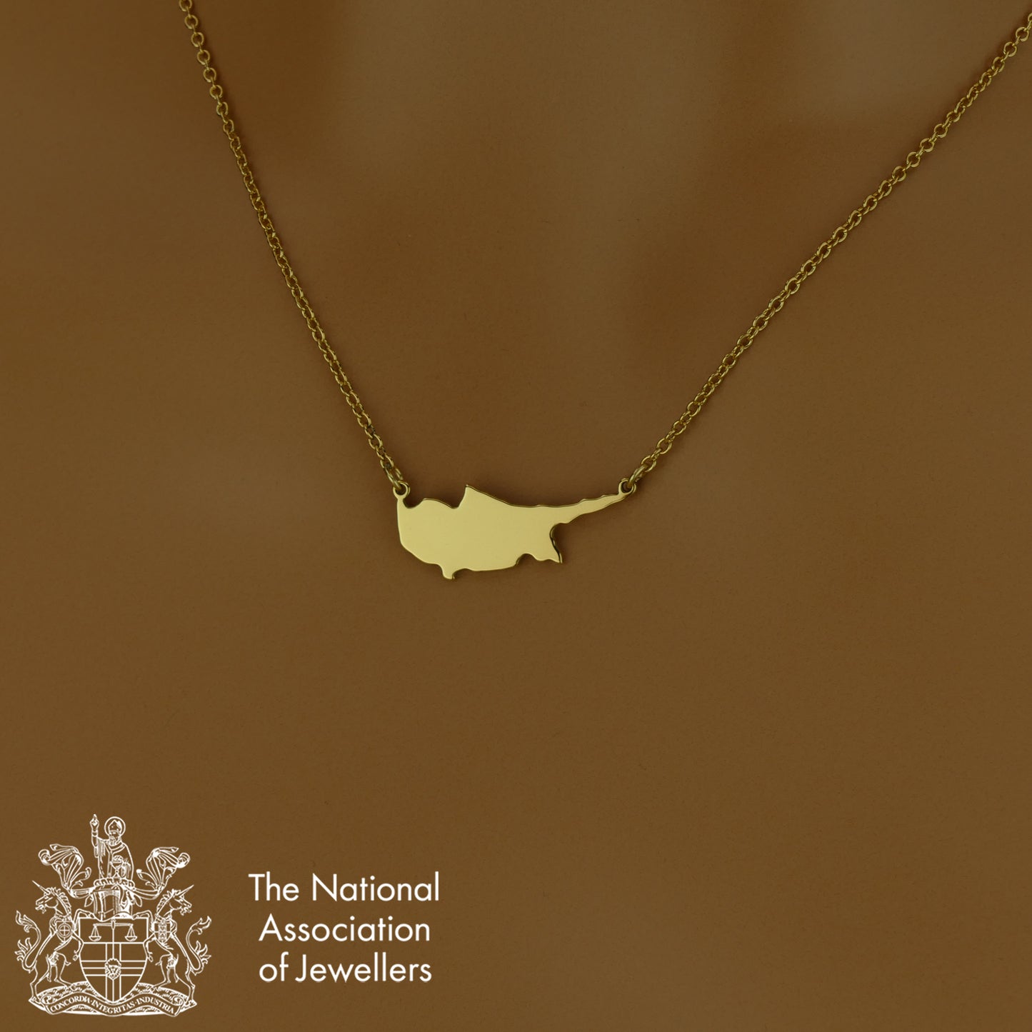 Cyprus Map Necklace in Sterling Silver by Apsley and Heron