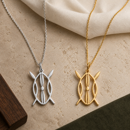 Kenya Elongo Necklace – Sterling Silver Kenya Shield & Spears Pendant by Apsley & Heron