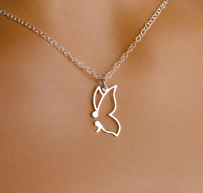 Semi Colon Butterfly Necklace – Sterling Silver Symbol Pendant by Apsley and Heron