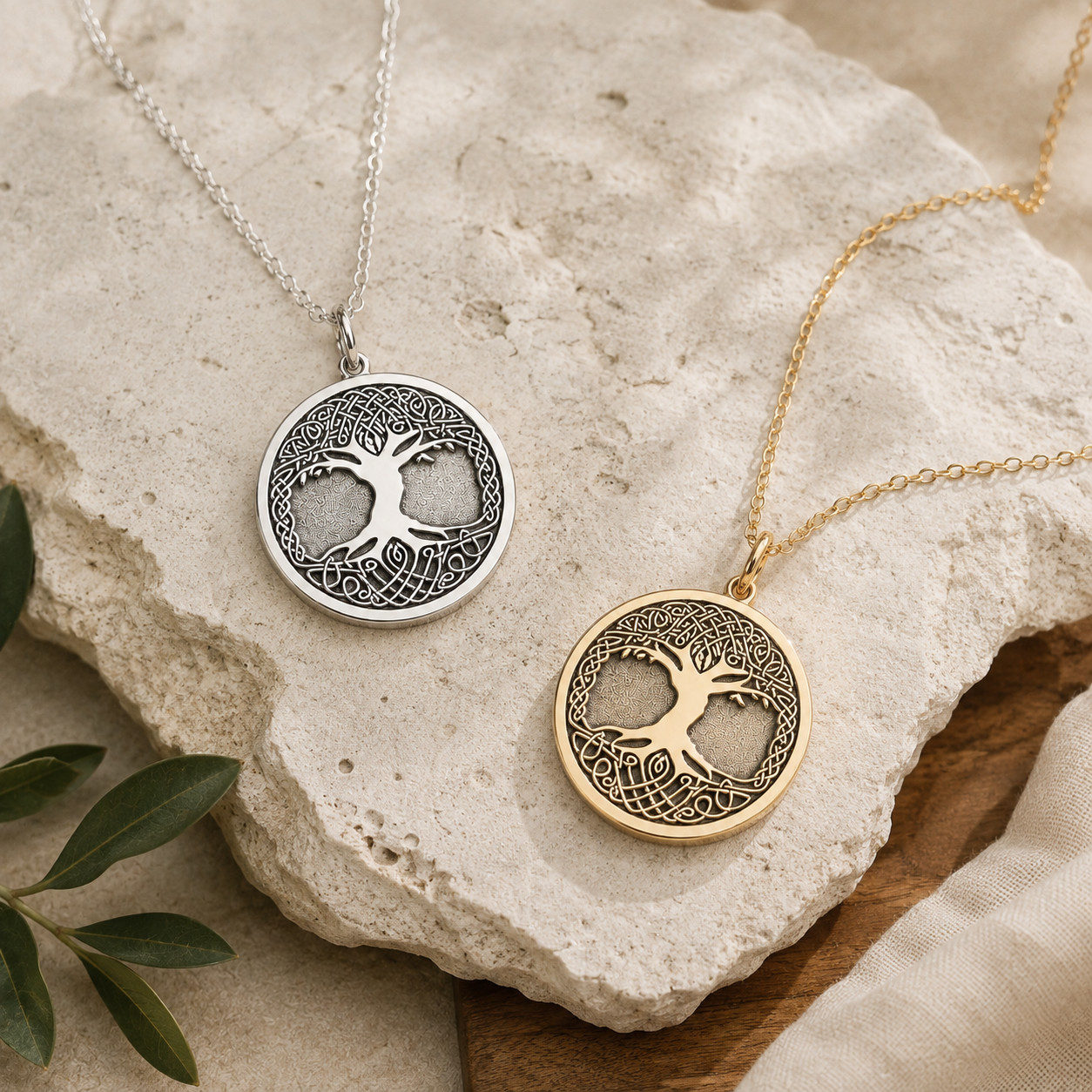 Celtic Tree of Life Necklace – Sterling Silver Knotwork Pendant