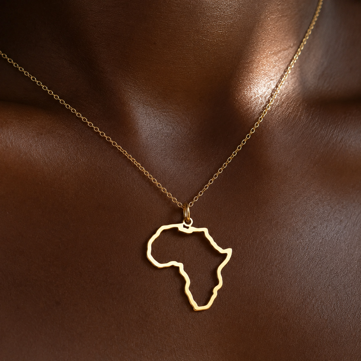Africa Map Necklace – Sterling Silver Cut Out Pendant by Apsley and Heron