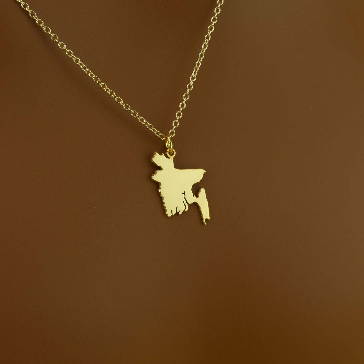 Dainty Bangladesh Map Necklace for Everyday Wear