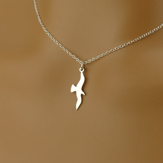 Dainty Bird Necklace in Sterling Silver by Apsley and Heron