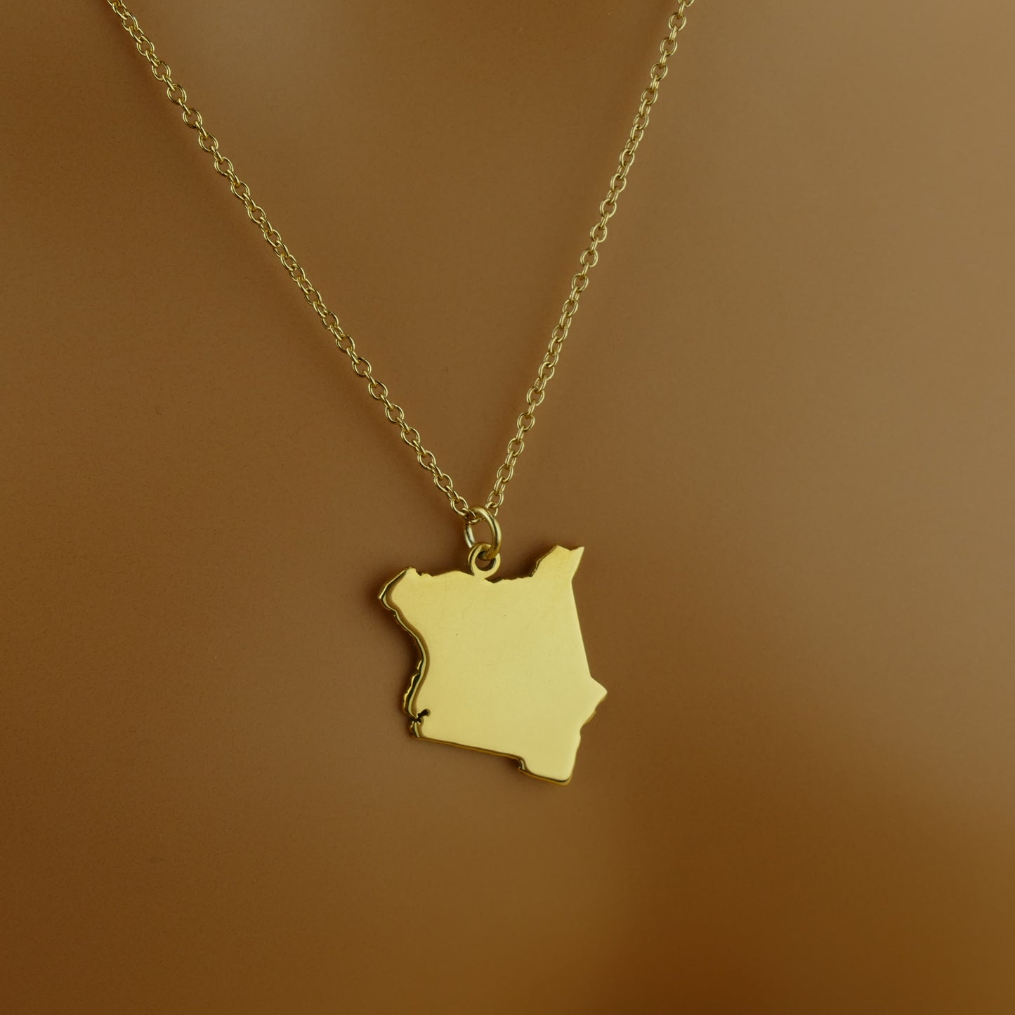 Dainty Kenya Map Necklace for Everyday Wear