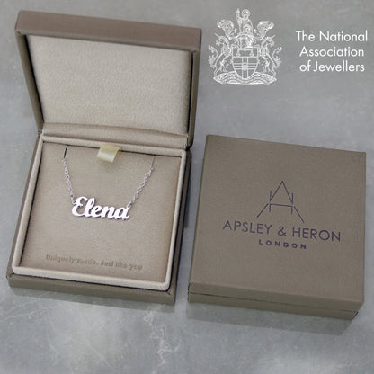 Minimalist Personalised Name Necklace 925 Sterling Silver by