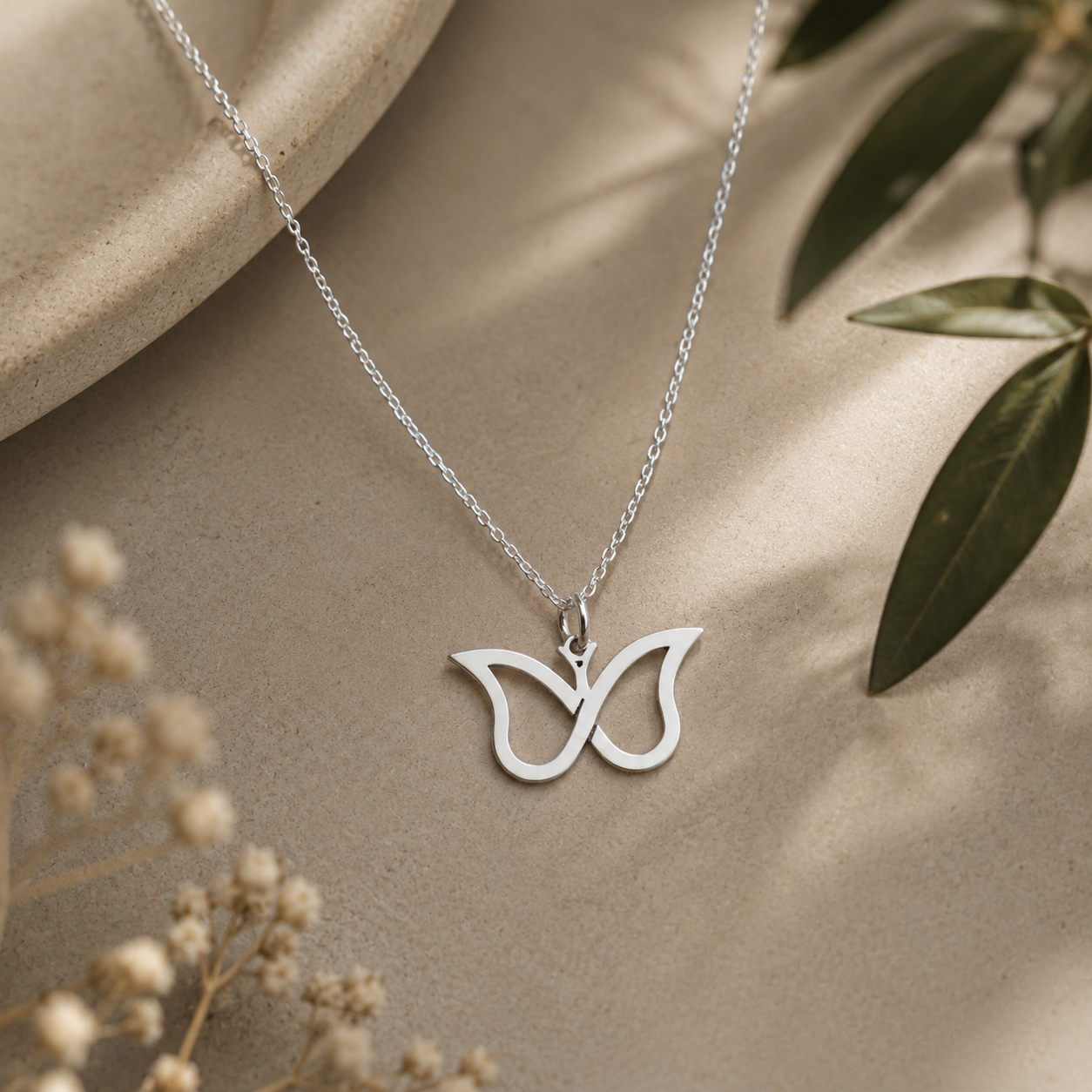 Neurodivergent Butterfly Necklace – Sterling Silver Symbol Pendant by Apsley and Heron