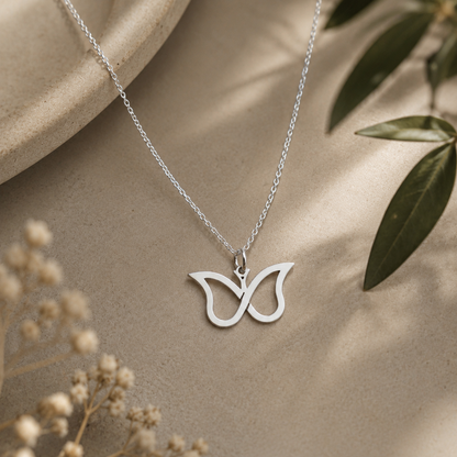 Neurodivergent Butterfly Necklace – Sterling Silver Symbol Pendant by Apsley and Heron