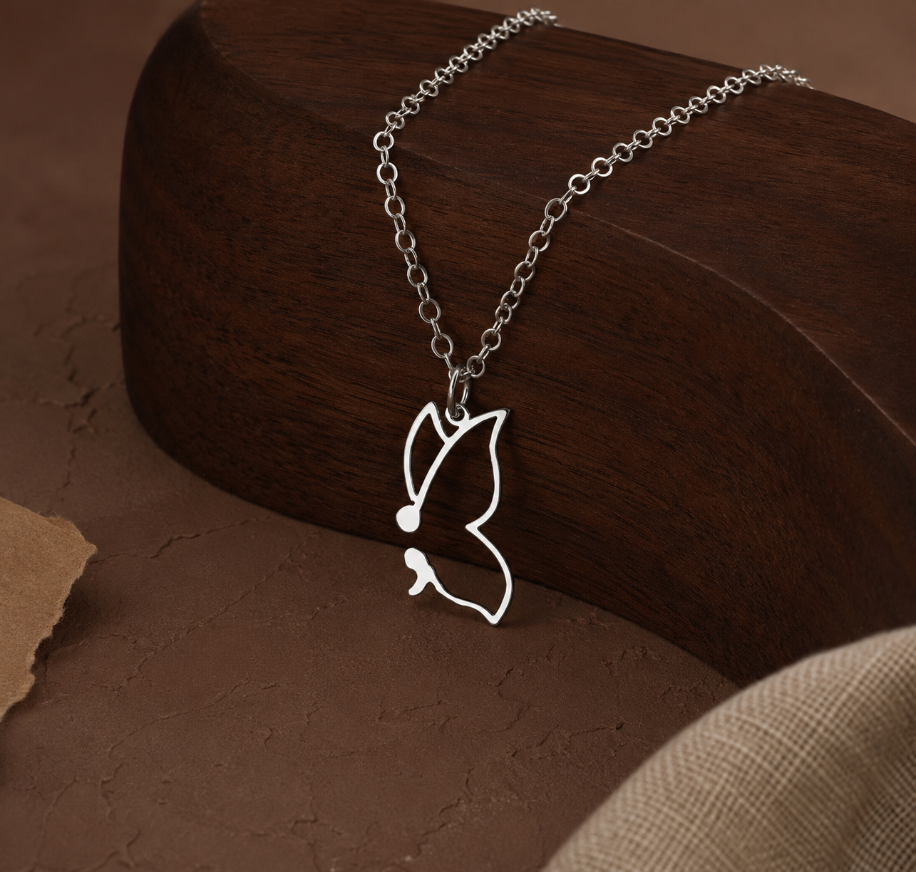 Semi Colon Butterfly Necklace – Sterling Silver Symbol Pendant by Apsley and Heron