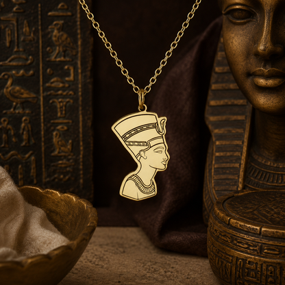 Queen Nefertiti Necklace – Sterling Silver Egyptian Pendant by Apsley and Heron