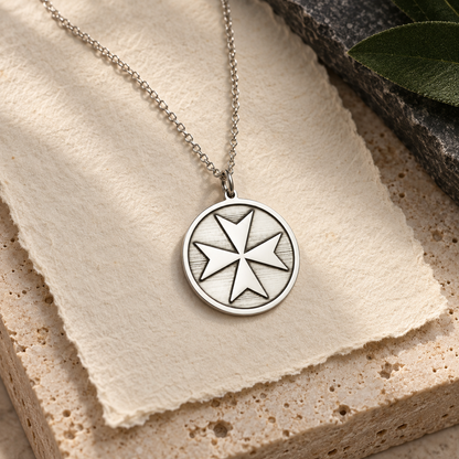 Maltese Cross Necklace – Eight-Point Cross Medallion