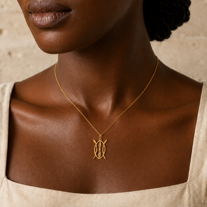 Kenya Elongo Necklace – Sterling Silver Kenya Shield & Spears Pendant by Apsley & Heron
