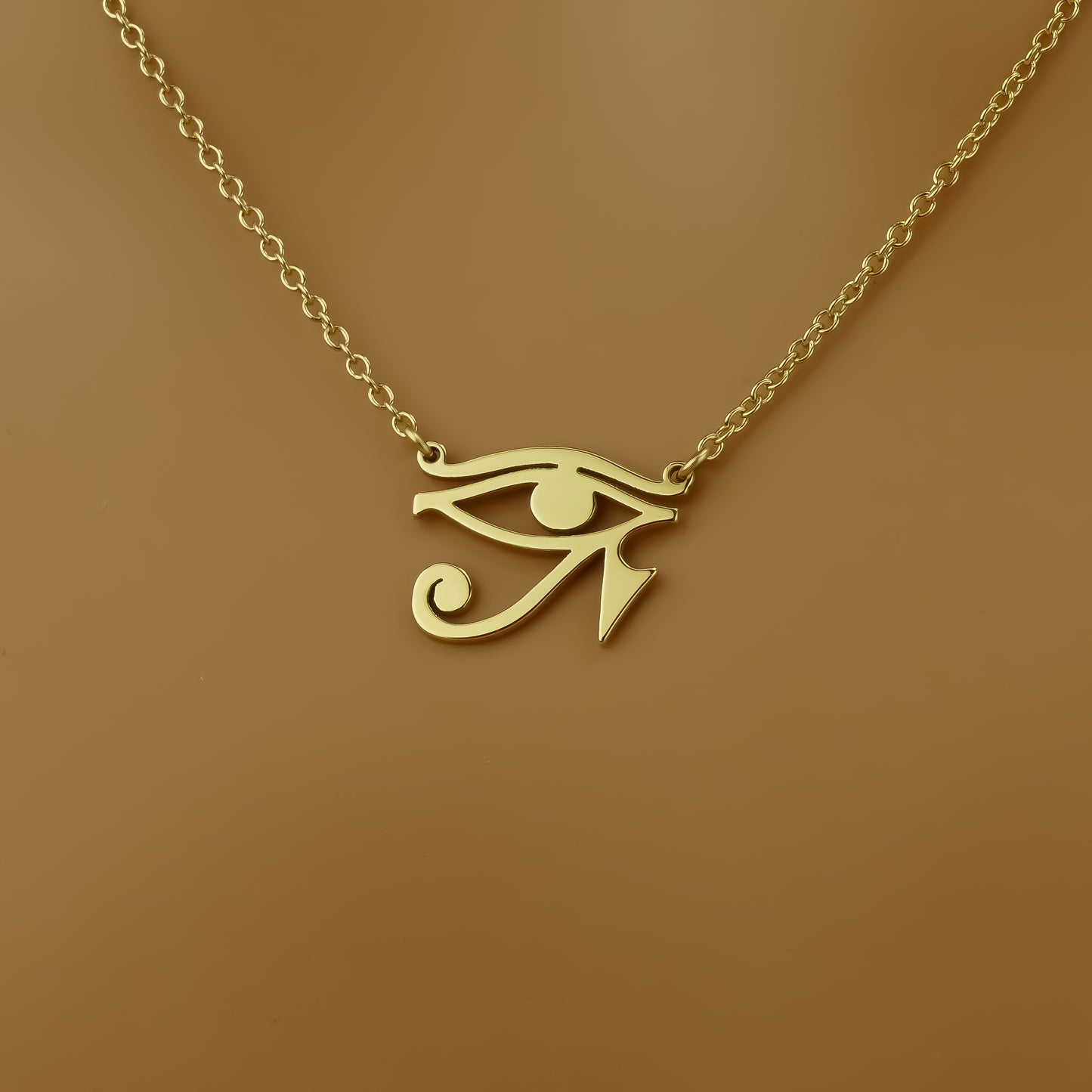 Egyptian Eye of Ra Necklace in Sterling Silver by Apsley and Heron