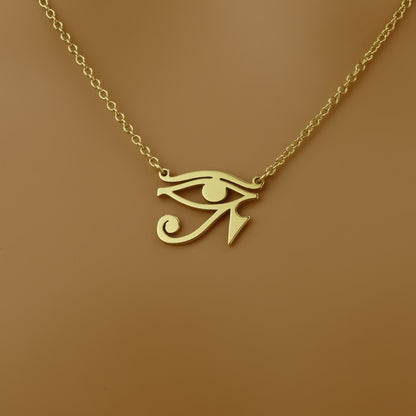 Egyptian Eye of Ra Necklace in Sterling Silver by Apsley and Heron