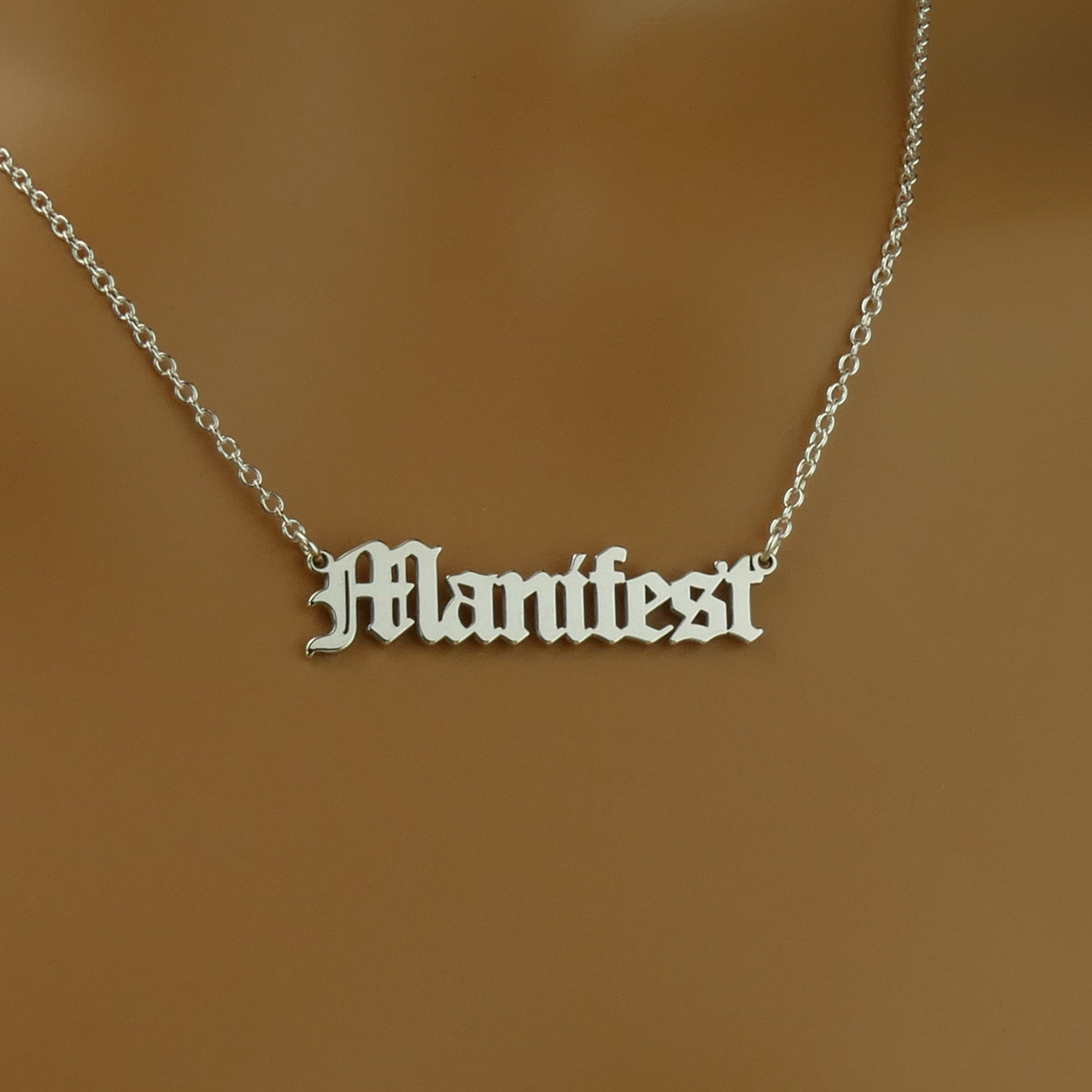 14k Gold Custom Gold Name Necklace Old English Font Old English