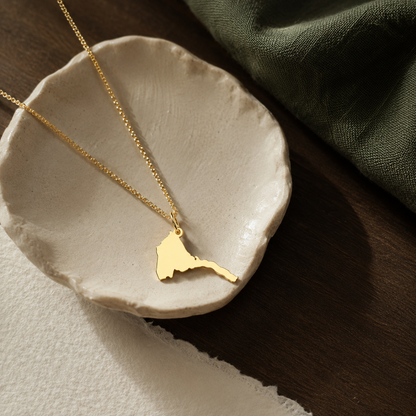 Eritrea Map Necklace – Habesha Heritage Pendant by Apsley & Heron