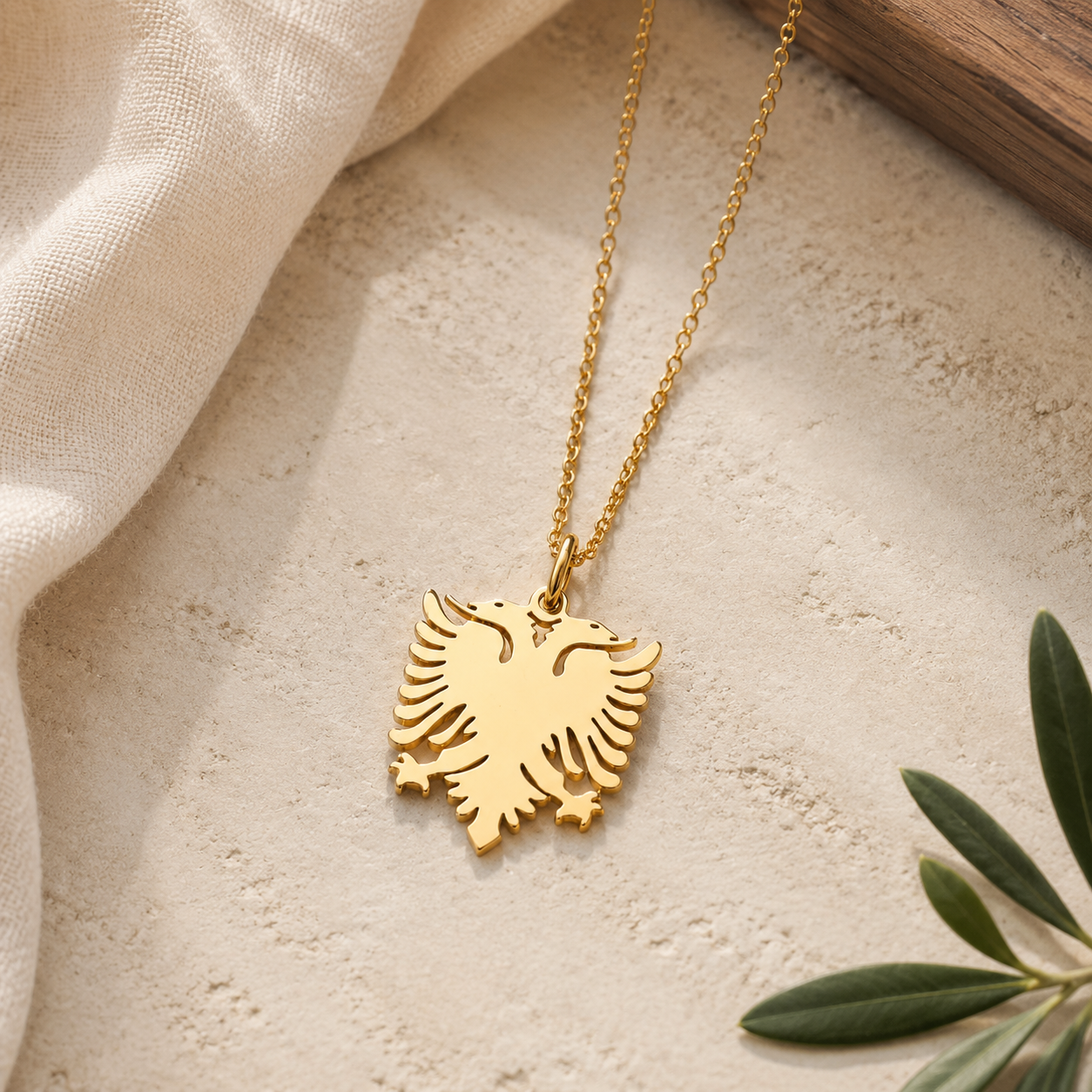 Albanian Eagle Necklace – Sterling Silver Eagle Pendant by Apsley and Heron