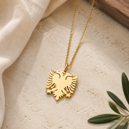 Albanian Eagle Necklace – Sterling Silver Eagle Pendant by Apsley and Heron