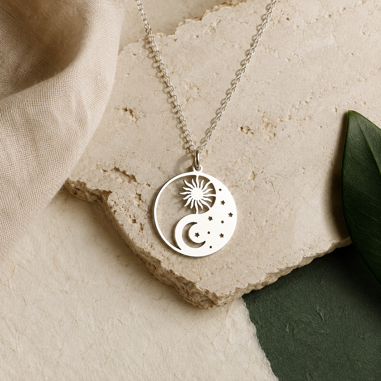 Celestial Yin Yang Necklace – Balance and Harmony Pendant