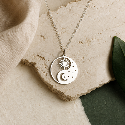 Celestial Yin Yang Necklace – Balance and Harmony Pendant
