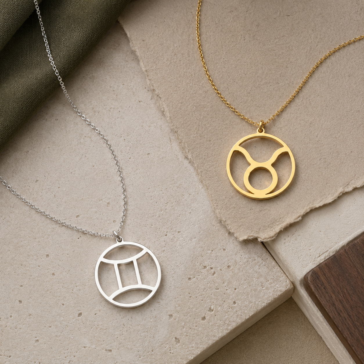 Zodiac Cut Out Charm Necklace