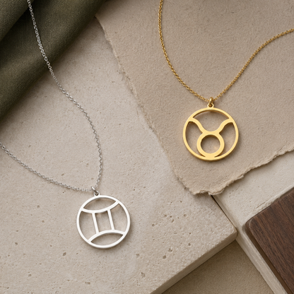 Zodiac Cut Out Charm Necklace