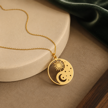 Celestial Yin Yang Necklace – Balance and Harmony Pendant