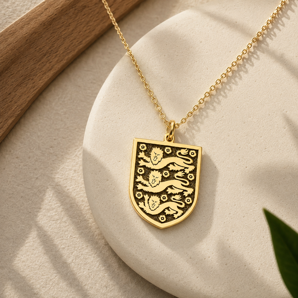 Three Lions Shield Necklace – Sterling Silver England Football Pendant