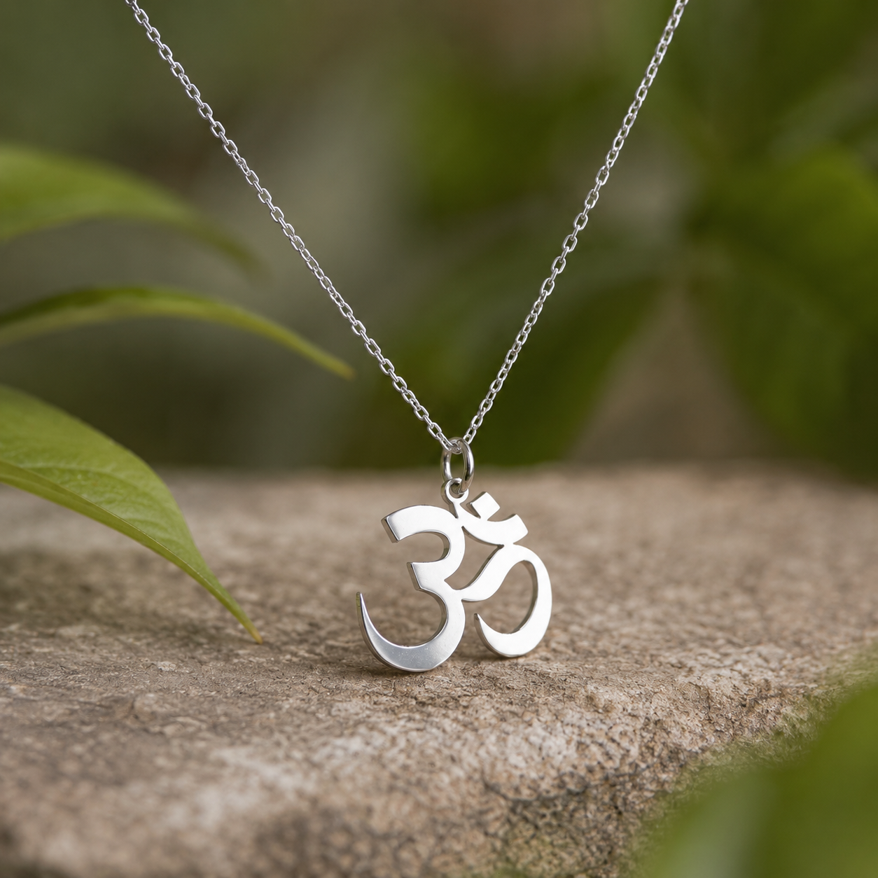 Om ॐ Necklace – 925 Sterling Silver Om Symbol Pendant by Apsley and Heron