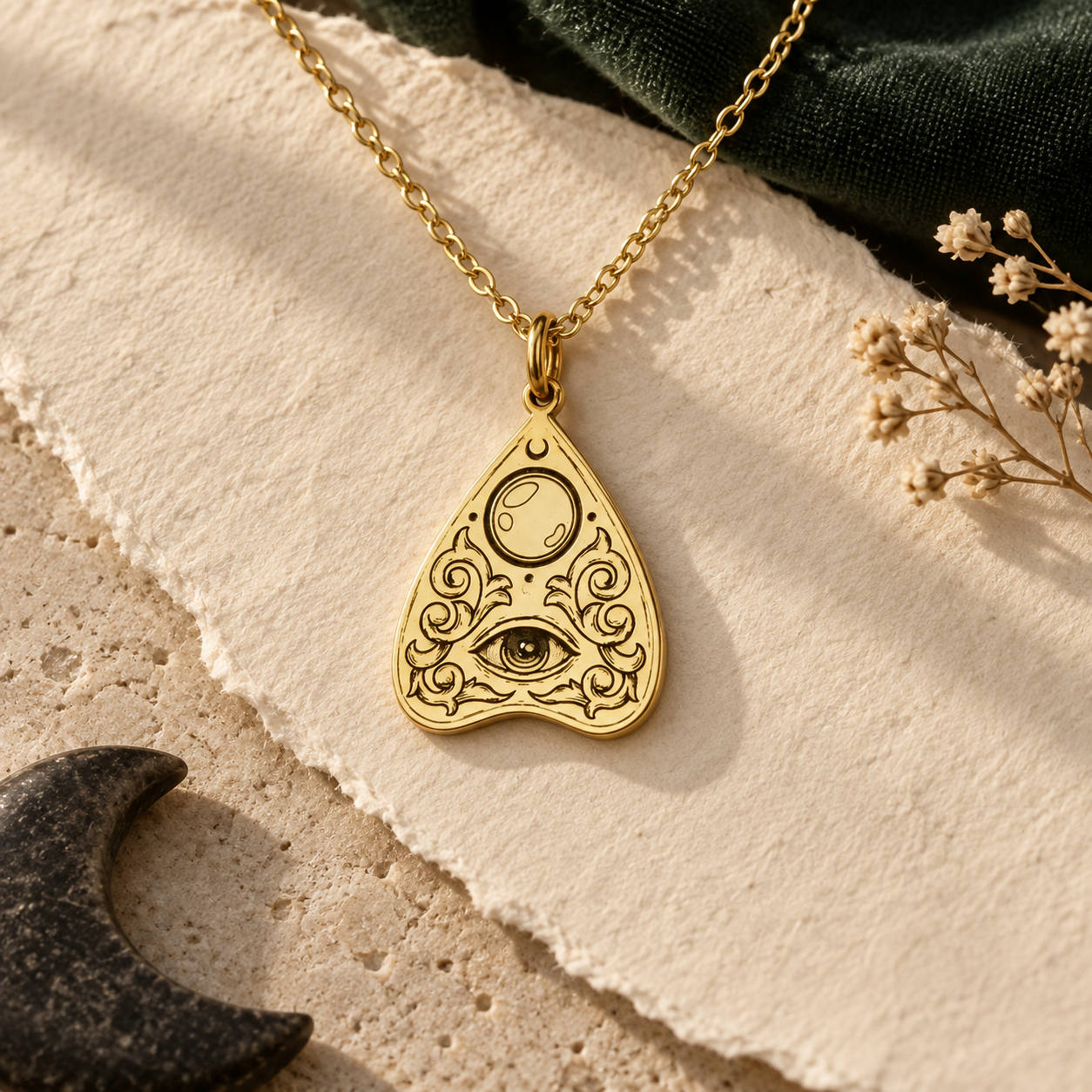 All-Seeing Eye Necklace – Celestial Planchette Pendant