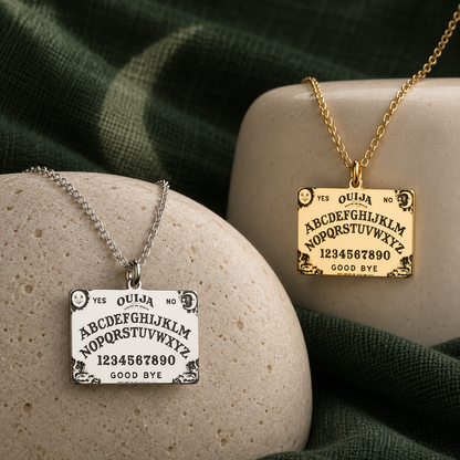 Spirit Board Necklace – Engraved Ouija-Style Pendant