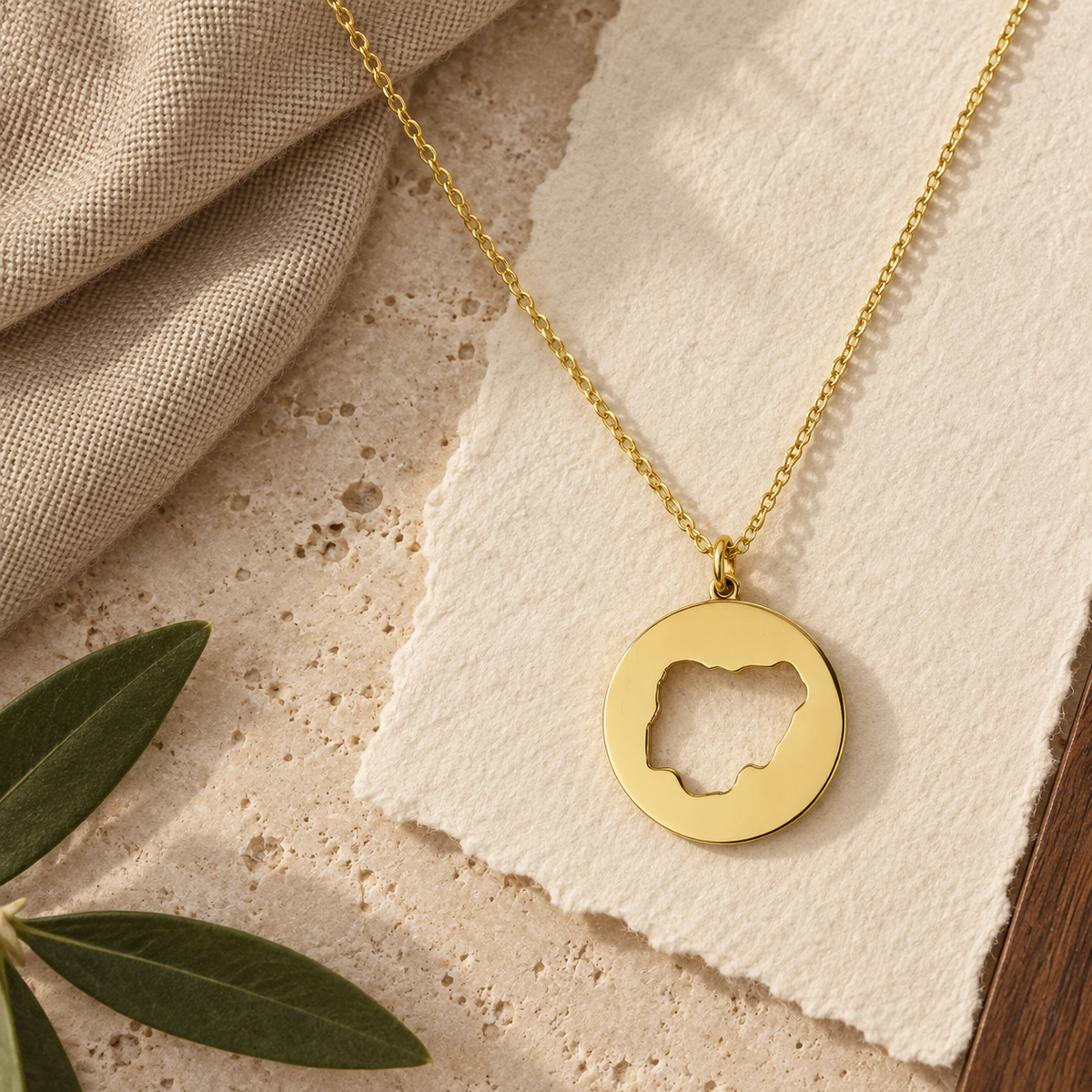Nigeria Negative Cut Out Necklace – Sterling Silver Nigeria Pendant by Apsley & Heron