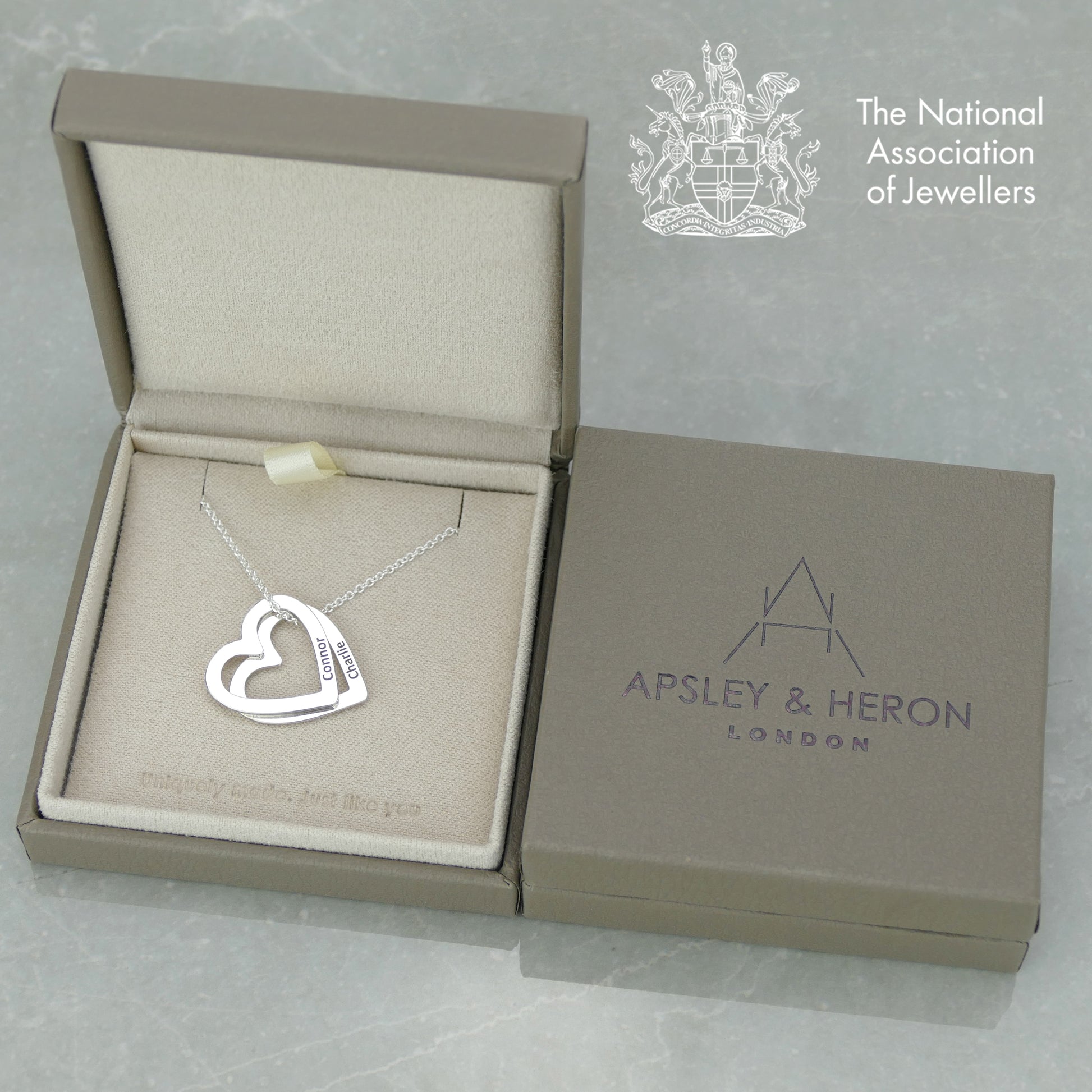 Family Name Heart Pendant – Custom Jewellery by Apsley and Heron