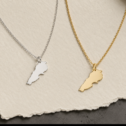 Lebanon Map Necklace – Lebanese Heritage Pendant by Apsley and Heron