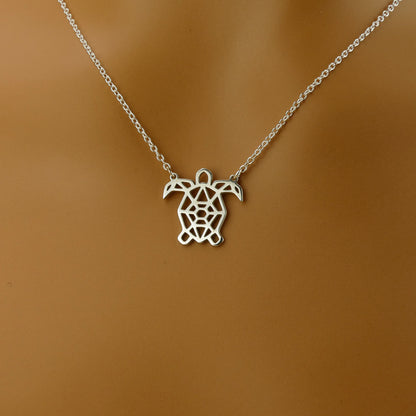 Geometric Turtle Necklace in Sterling Silver by Apsley and Heron